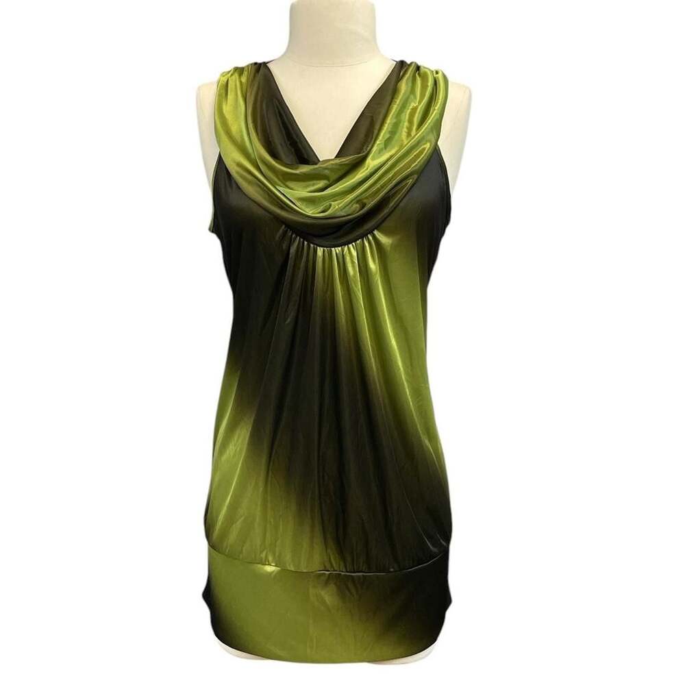 Studio Y Y2K Ombre Cowl Neck Sleeveless Top L